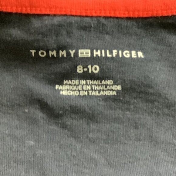 Tommy Hilfiger Girls Navy Tank Top With Ruffled Hem Size 8-10 Rainbow Print - Picture 3 of 11